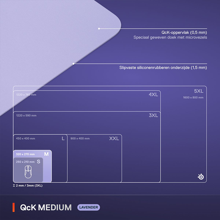 خرید موس پد SteelSeries QcK - سایز مدیوم - ارغوانی